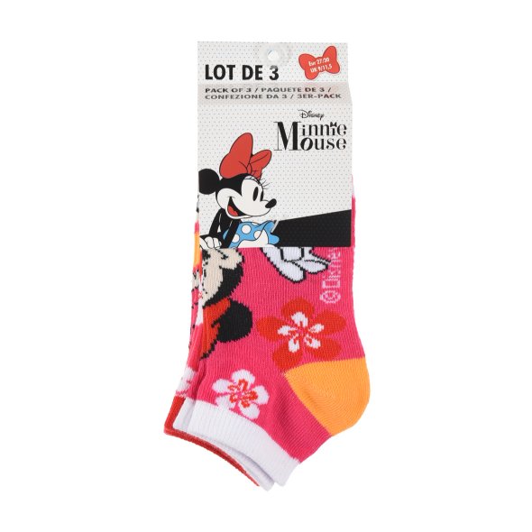 Σετ 3 ζευγάρια κάλτσες κοντές "Minnie Mouse" κόκκινο