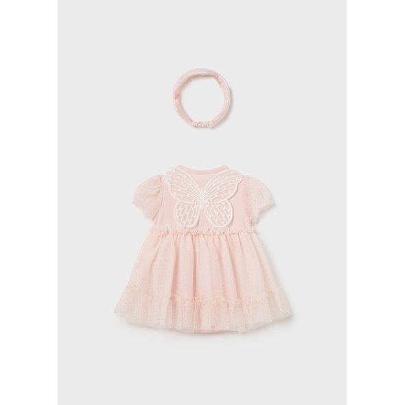 Φόρεμα κορμάκι με κορδέλα "Fairy baby" σομόν