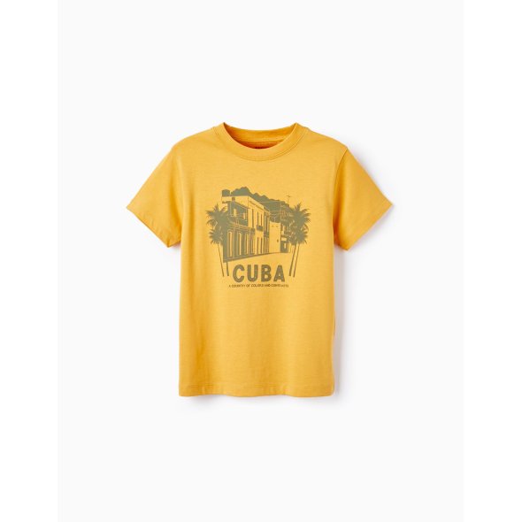 Μπλούζα κοντομάνικη αγόρι "Cuba" ώχρα