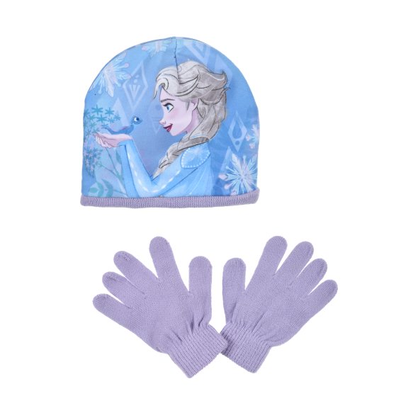 Σετ σκούφος με γάντια "Elsa" μωβ