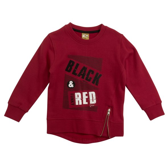 Μπλούζα φούτερ "Black & red" κόκκινη