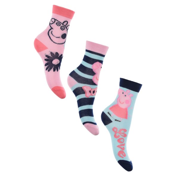 Σετ 3 ζευγάρια κάλτσες "Peppa pig" γαλάζιες