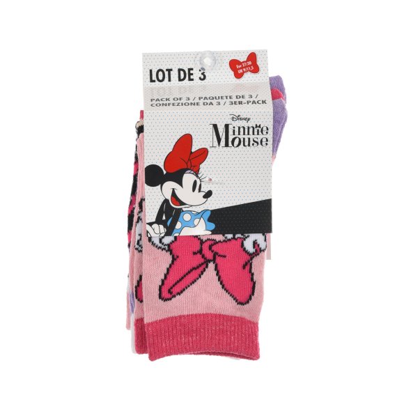 Σετ 3 ζευγάρια κάλτσες "Minnie mouse" ροζ