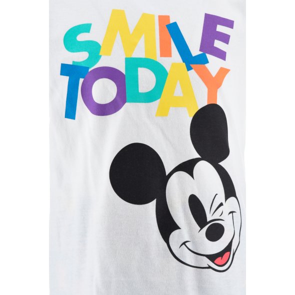 Σετ βερμούδα Mickey Mouse "Smile today" λευκό