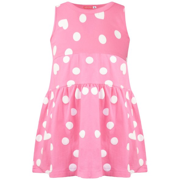 Φόρεμα μακό "Hearts and Dots" ροζ 