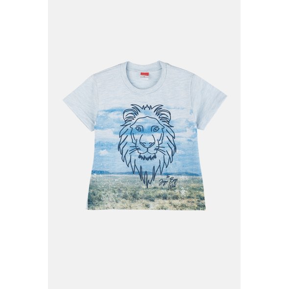 Σετ βερμούδα μακό αγόρι "Wild lion" γαλάζιο