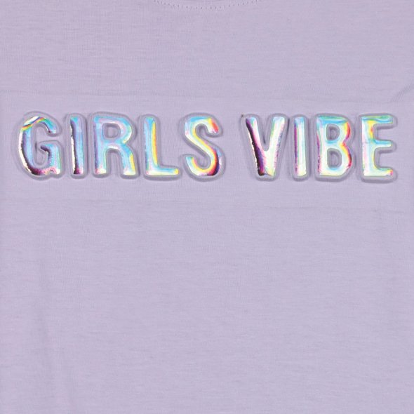 Μπλούζα crop top κορίτσι "Girls vibe" λιλά