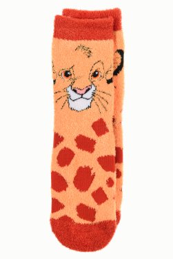 Αντιολισθητικές κάλτσες φλις "The Lion King" ώχρα