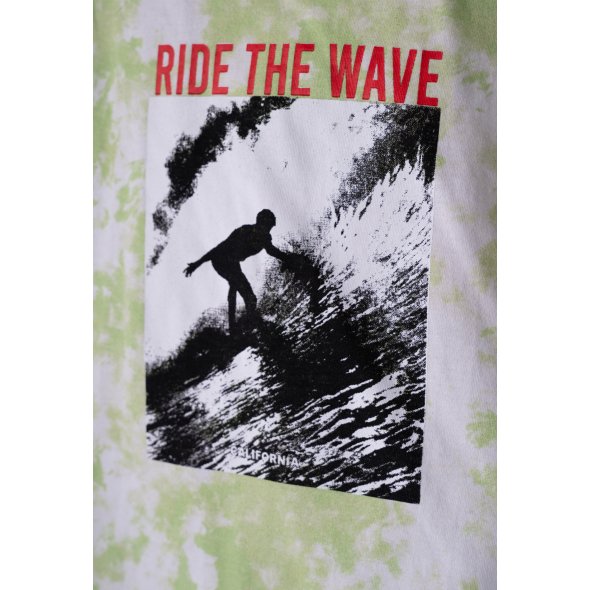 Σετ βερμούδα μακό αγόρι "Ride the wave" λαχανί