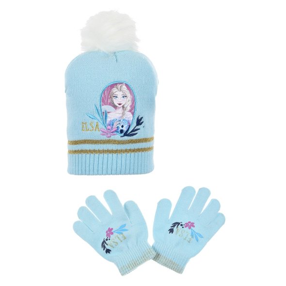 Σετ σκούφος με γάντια "Elsa Frozen" γαλάζιο