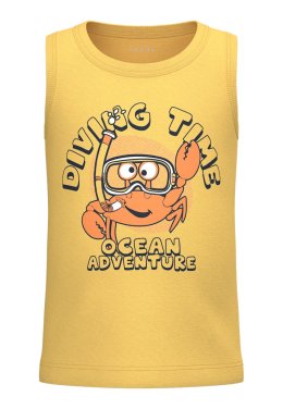 Μπλούζα αμάνικη αγόρι "Diving time" κίτρινη