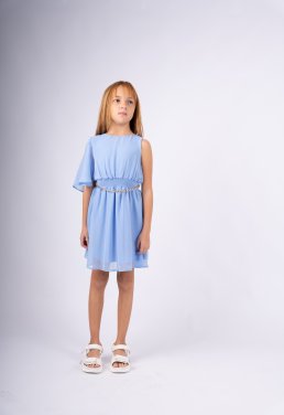 Φόρεμα κορίσι "Asymmetry" γαλάζιο