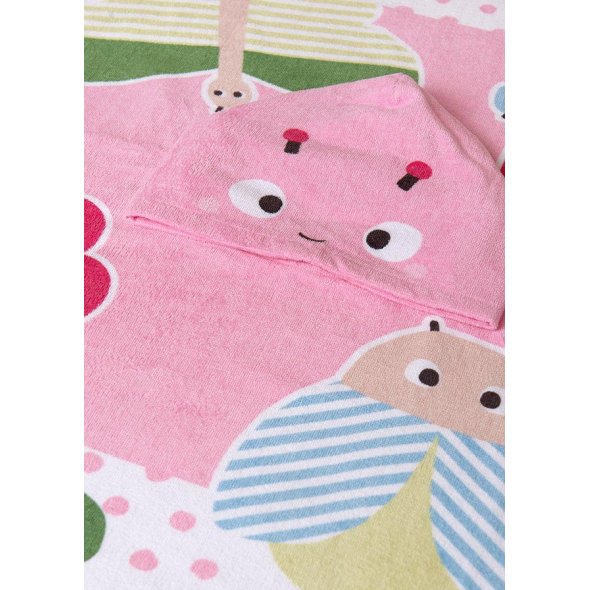 Πετσέτα θαλάσσης poncho "Ladybug" ροζ