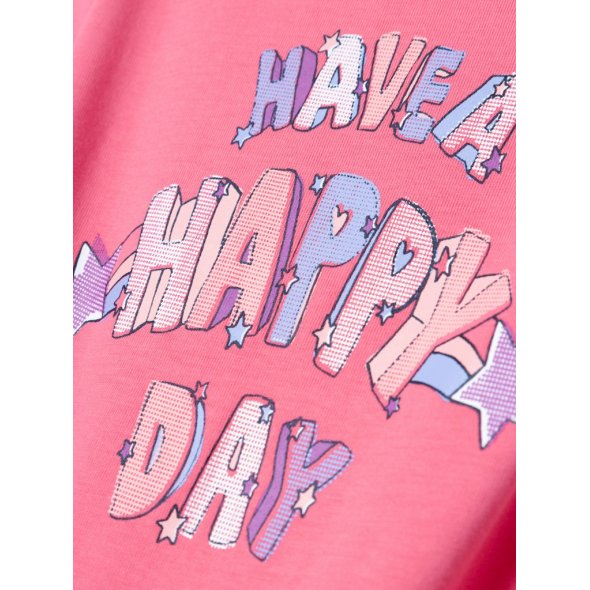 Μπλούζα "Have a happy day" φούξια
