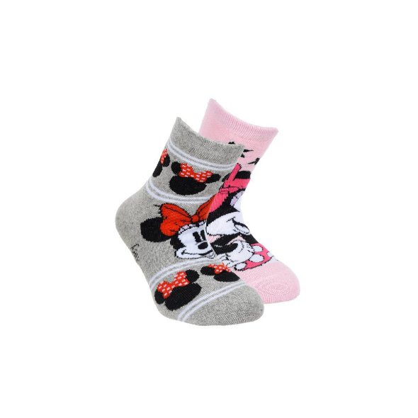 Σετ 2 ζευγάρια αντιολισθητικές κάλτσες "Minnie" ροζ