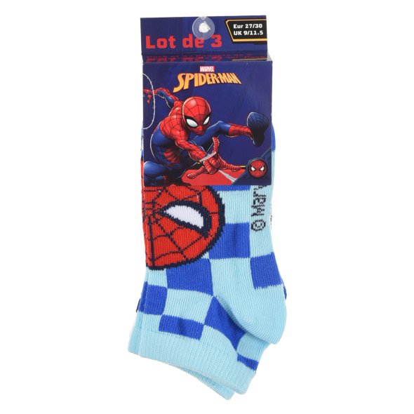 Σετ 3 ζευγάρια κάλτσες κοντές "Spider-man" γαλάζιο