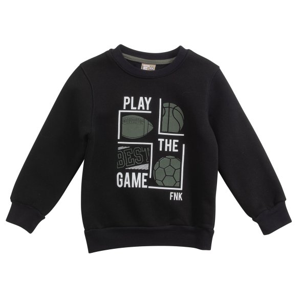 Μπλούζα φούτερ "Play the game" μαύρη