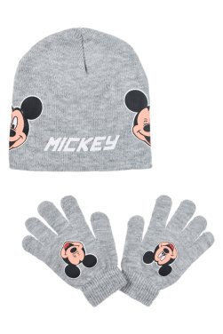 Σετ σκούφος με γάντια "Mickey" μελανζέ