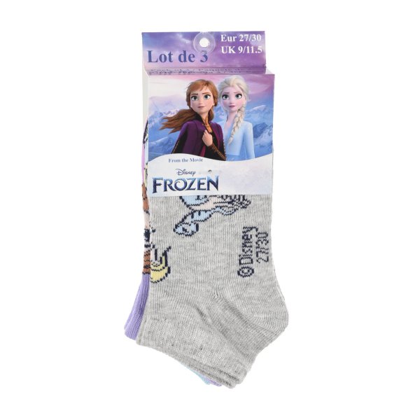 Σετ 3 ζευγάρια κάλτσες κοντές "Frozen" γκρι μελανζέ