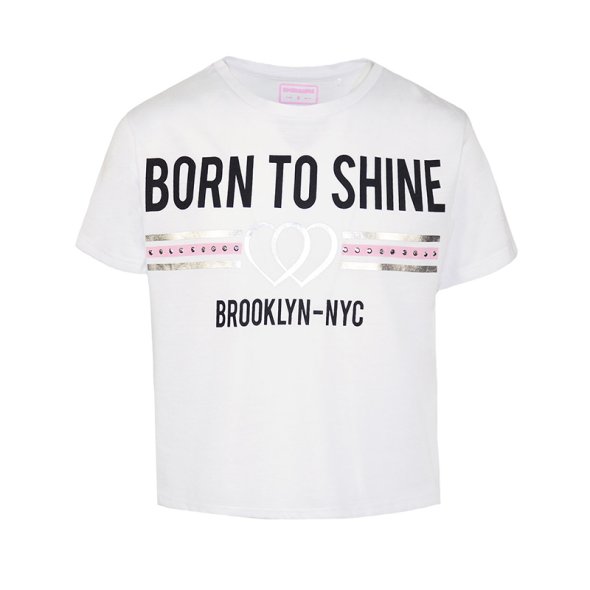 Αθλητική κροπ μπλούζα "born to shine"
