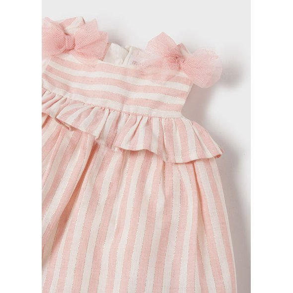 Σετ φόρεμα με βρακάκι "Stripes" ροζ