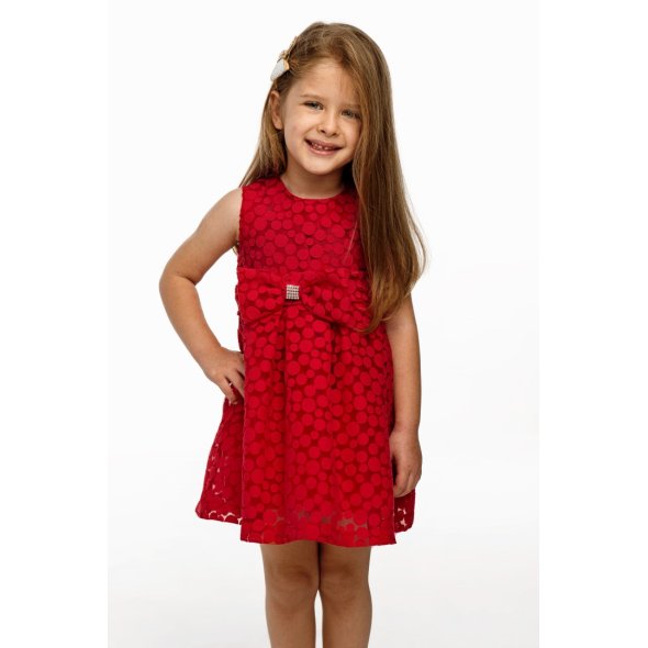 Φόρεμα υφασμάτινο κορίτσι "Red polka dots" κόκκινο