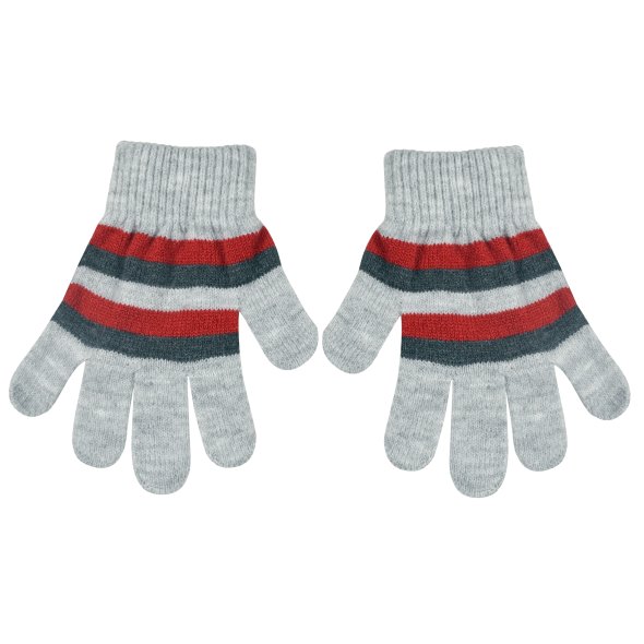 Γάντια "Big stripes" γκρι/κόκκινο