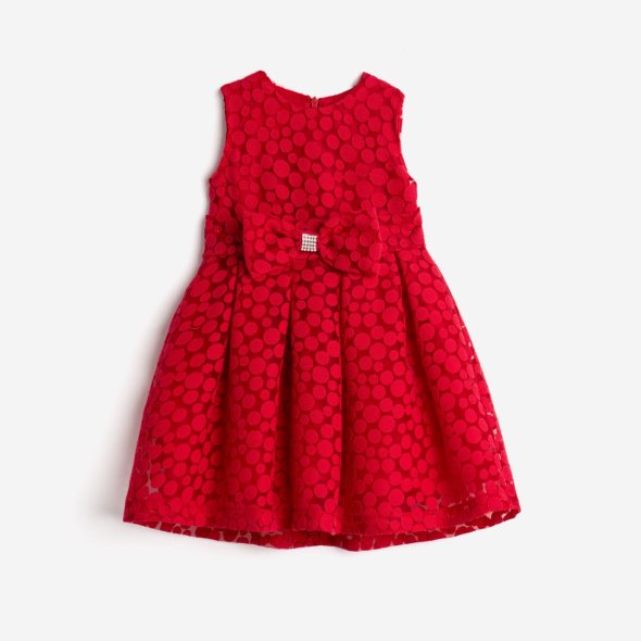 Φόρεμα υφασμάτινο κορίτσι "Red polka dots" κόκκινο