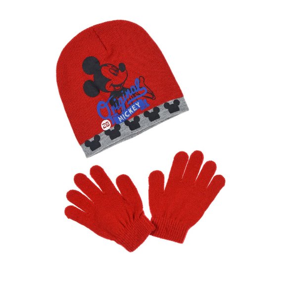 Σετ σκούφος και γάντια "Mickey original" κόκκινο