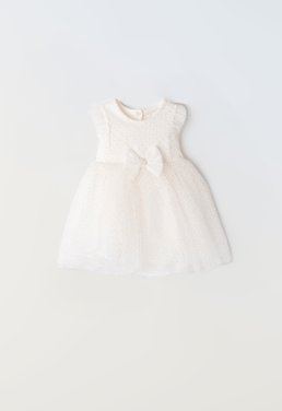 Φόρεμα & κορδέλα μαλλιών βρεφικό κορίτσι "Little bow" λευκό