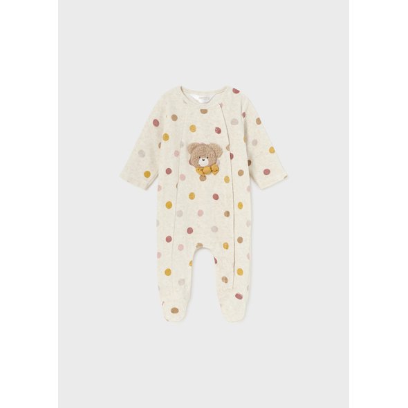 Φορμάκι βελουτέ βρεφικό unisex "Baby bear" μπεζ