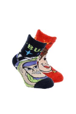 Σετ 2 ζευγάρια αντιολισθητικές φλις κάλτσες "Toy Story" κόκκινο