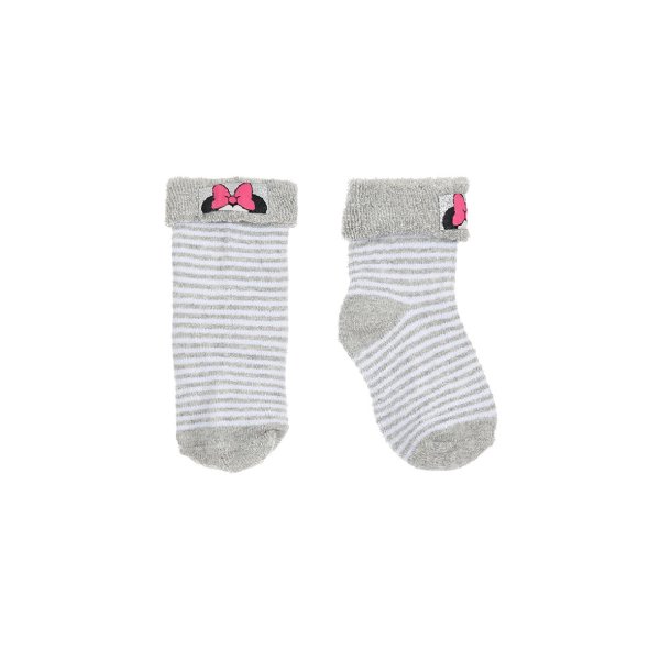 Σετ 2 ζευγάρια κάλτσες πετσετέ "Minnie Mouse" μελανζέ