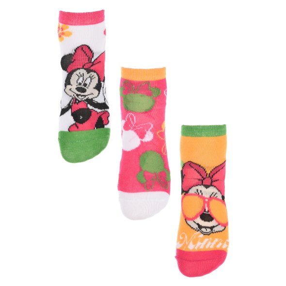Σετ 3 ζευγάρια κάλτσες κοντές "Minnie Mouse" λευκό