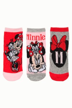 Σετ 3 ζευγάρια κάλτσες baby "Minnie mouse" κόκκινο