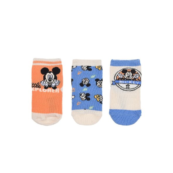 Σετ 3 ζευγάρια κάλτσες "Mickey Mouse" πορτοκαλί