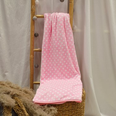 Κουβέρτα βελουτέ ροζ "Dots" 100X150