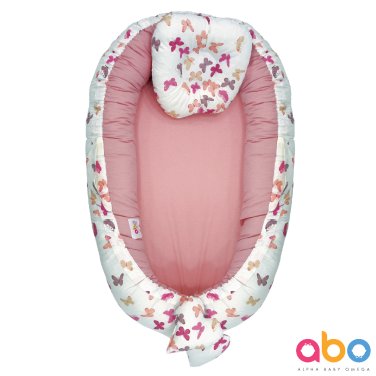 Φωλιά ύπνου με μαξιλάρι "Butterfly" ροζ