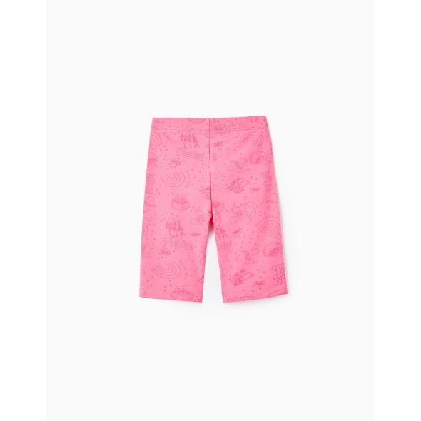Σετ 2 κολάν ποδηλατικά κορίτσι "Summer vibes" φούξια-ροζ