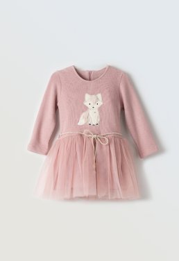 Φόρεμα πλεκτό κορίτσι "Fox" ροζ