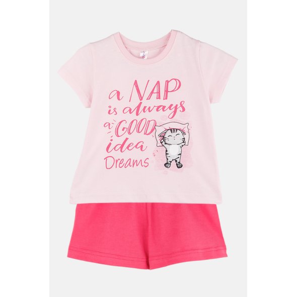 Πυτζάμα κορίτσι "A nap is always a good idea" ροζ