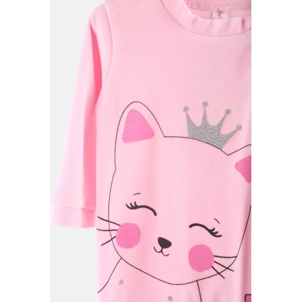 Φορμάκι βελουτέ "Queen cat" ροζ