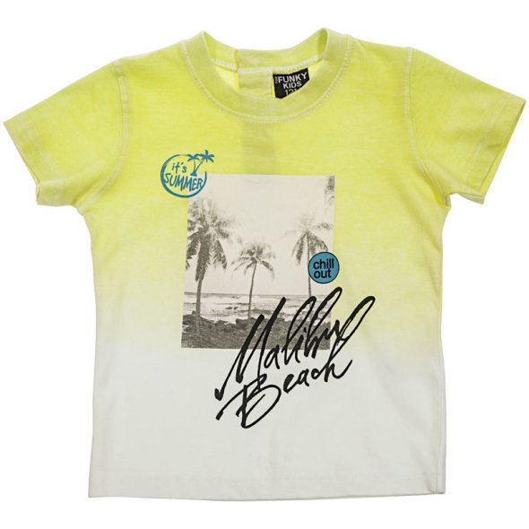 Μπλούζα κοντομάνικη "Malibu Beach" κίτρινη