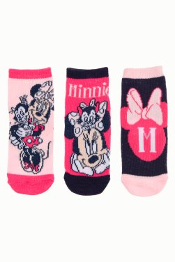 Σετ 3 ζευγάρια κάλτσες baby "Minnie mouse" ροζ