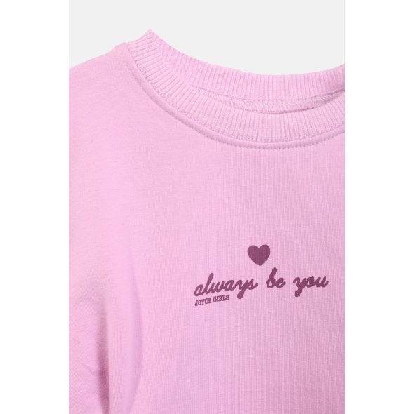 Φόρεμα φούτερ "Always be you" ροζ