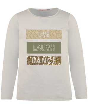 Μπλούζα "Live Laugh Dance" εκρού