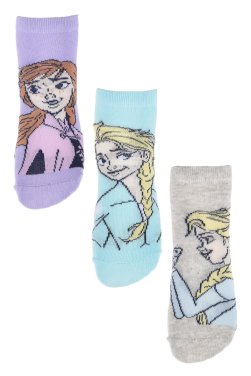 Σετ 3 ζευγάρια κάλτσες κοντές "Frozen" γκρι μελανζέ