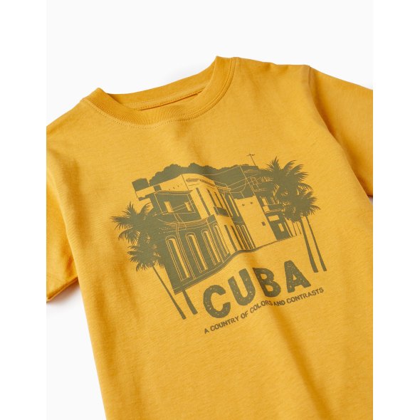 Μπλούζα κοντομάνικη αγόρι "Cuba" ώχρα