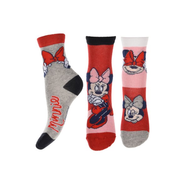 Σετ 3 ζευγάρια κάλτσες "Minnie mouse" κόκκινο