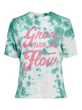 Μπλούζα tie dye "Grow with the flow" μέντα